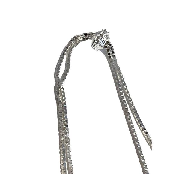Sterling Silver Tassled Lariat Necklace Atasay Kuyumculuk Box Chain Adjustable - Picture 8 of 12